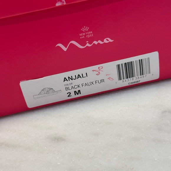 Nina Kids Anjali Faux Fur Slides Size 2 - Picture 6 of 6